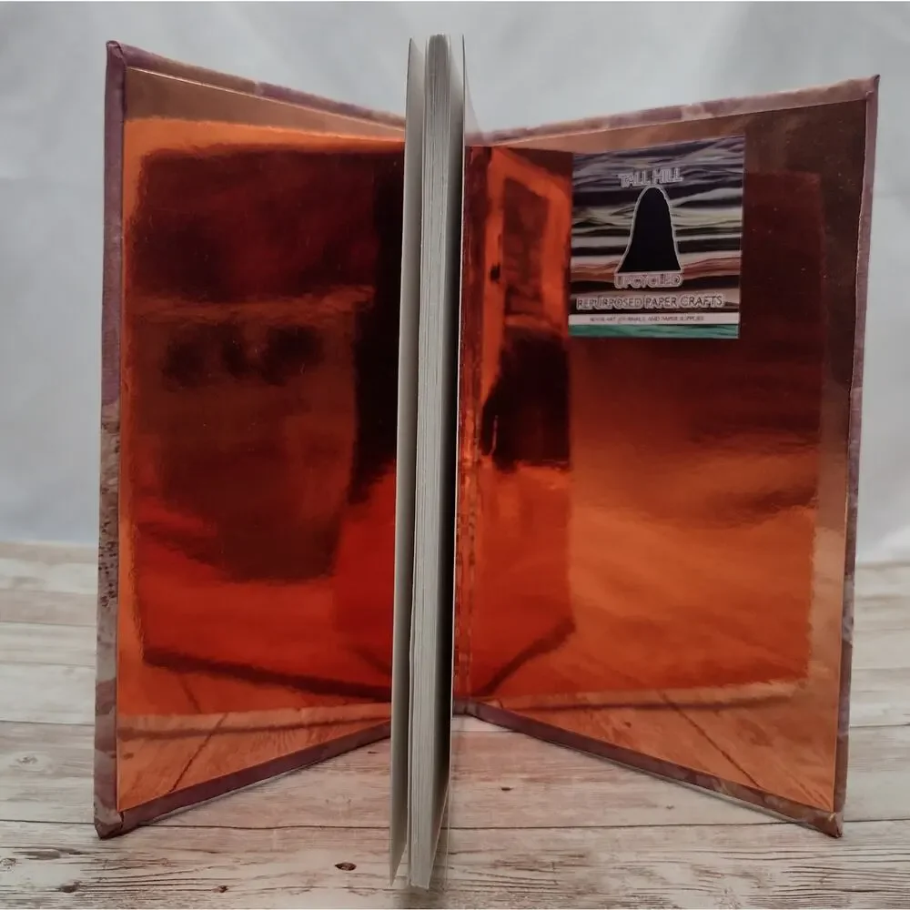 Purple Fabric Cover Journal, Upcycled Journal, Rebound Book Notebook